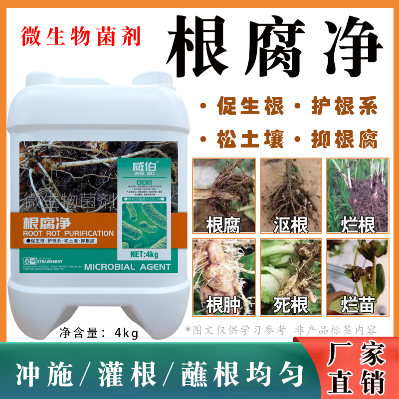 根腐净微生物菌枯萎茎基腐病根腐病恶霉灵蔬菜生壮根叶面肥