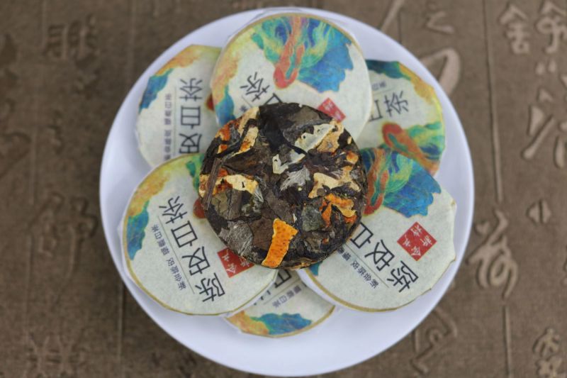 新会陈皮三宝茶陈皮白茶新会梅江陈皮白毫银针