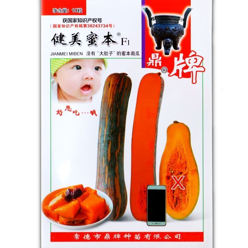 健美蜜本南瓜种子，果肉密致，面甜纯正，耐旱耐雨水，抗病