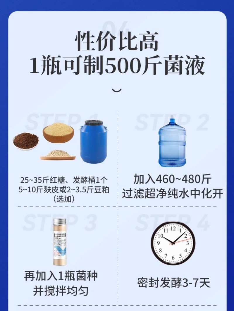 养殖em菌种水产原液种植原露饲料猪牛羊鸡粪有机肥发酵剂原