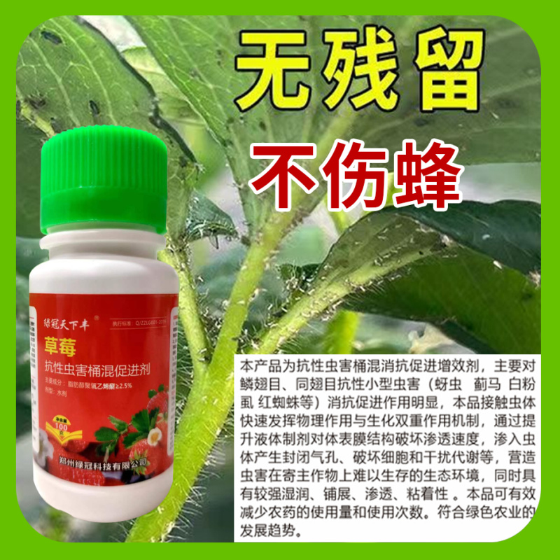 草莓抗性虫害桶混促进剂不伤蜂对高抗红蜘蛛蓟马白粉虱蚜虫特