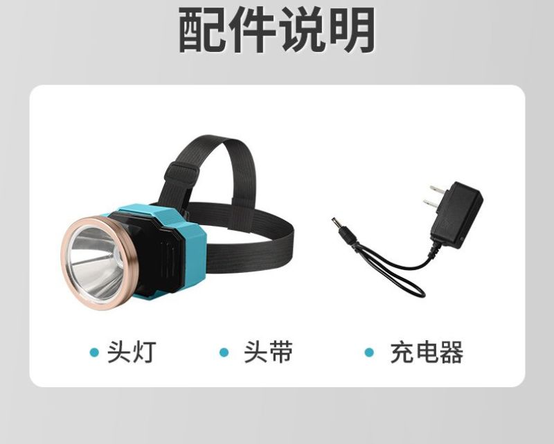 头灯强光充电头戴式照明户外夜钓鱼灯手电筒防水长续航小矿灯