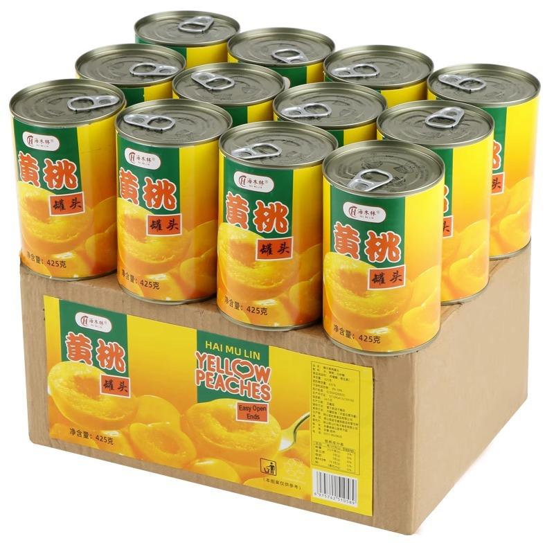 黄桃罐头整箱12罐装*425克砀山特产新鲜糖水水果罐头