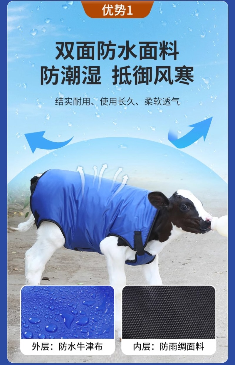 犊牛马甲小牛加厚防寒马甲牛犊子保暖防水犊牛养牛场保温衣服