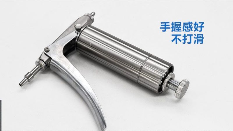2ml连续注射疫苗器可调鸡猪用不锈钢金属注射针器针管
