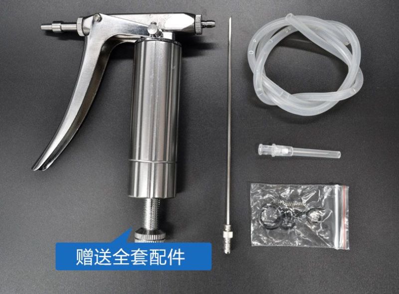 2ml连续注射疫苗器可调鸡猪用不锈钢金属注射针器针管