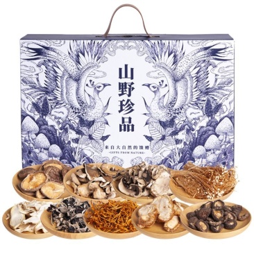 年货菌菇礼盒装山珍干货特产大礼包过年送礼品香菇菌类组合汤