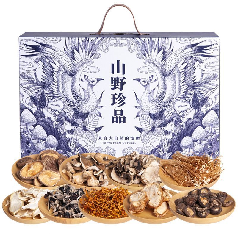 年货菌菇礼盒装山珍干货特产大礼包过年送礼品香菇菌类组合汤