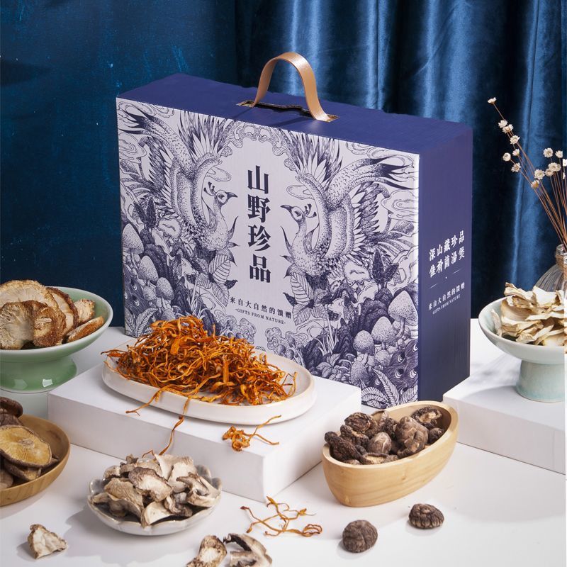 年货菌菇礼盒装山珍干货特产大礼包过年送礼品香菇菌类组合汤