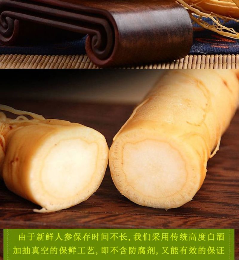 新鲜湿参保鲜参东北特产人参酒滋补品泡酒