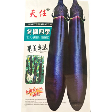 紫黑长茄种子天任冬棚四季茄子高产果美丰达长棒状