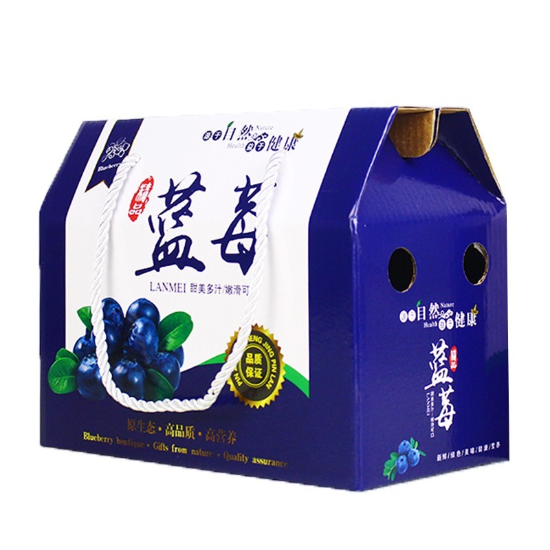 4-6盒装高档蓝莓包装纸箱礼品盒水果彩印手提纸盒