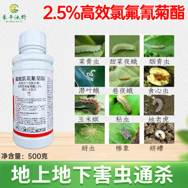 高效氯氟氰菊酯2.5%功夫菊酯菜青虫食心虫等杀虫广谱