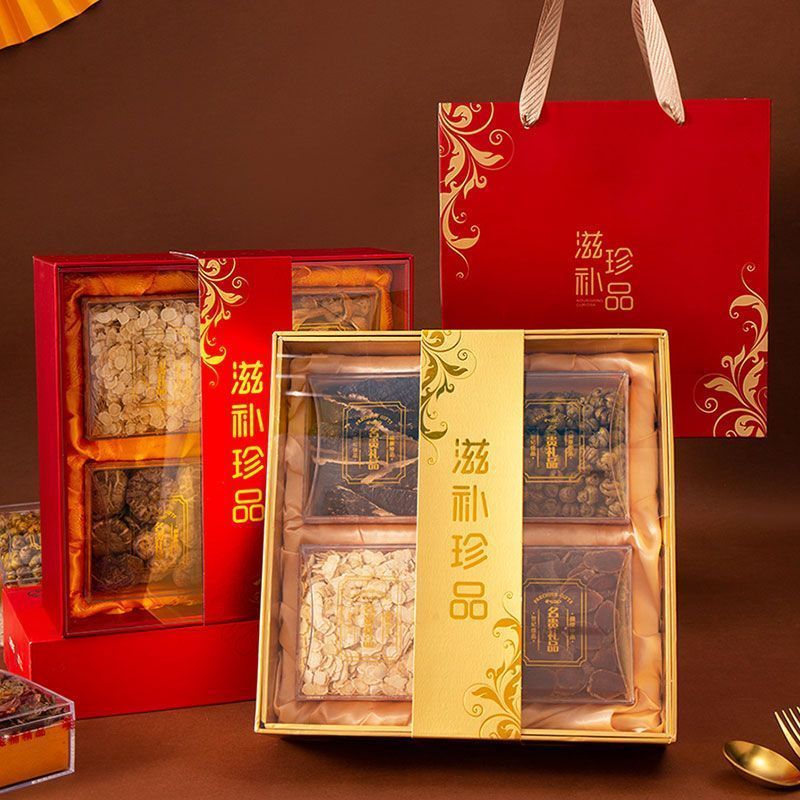 西洋参松茸灵芝滋补老年人礼品送礼中药材礼包
