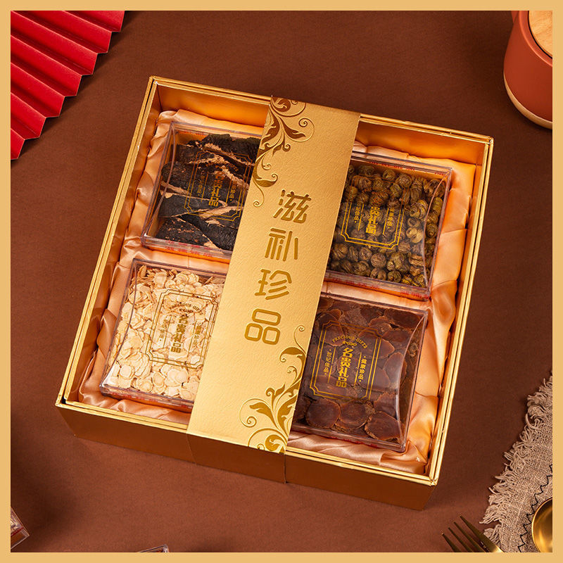 西洋参松茸灵芝滋补老年人礼品送礼中药材礼包