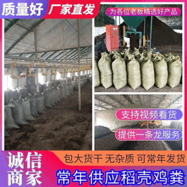 稻壳麻鸡粪，包大货干，厂家直发，大量长期供应，价格优惠