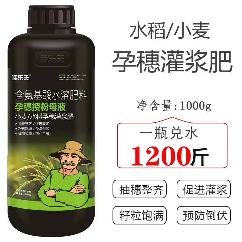 小麦水稻硅肥增产用叶面肥孕穗灌浆肥促进分蘖穗大粒饱抗倒伏