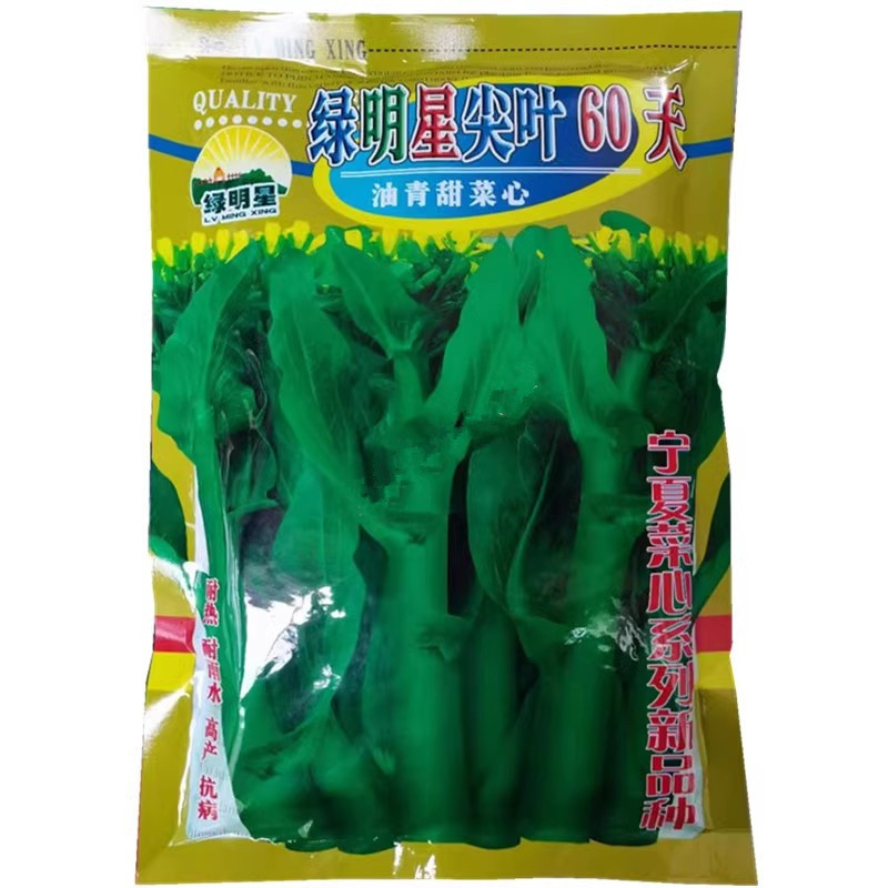 绿明星尖叶80天油青甜菜心种子，尖叶，茎苔粗条，甜脆无渣