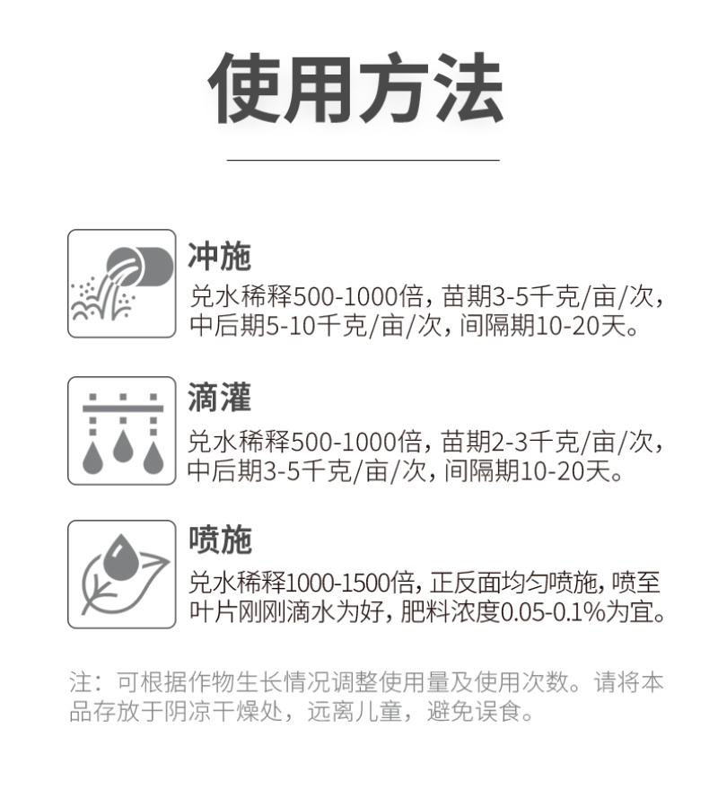 大量元素水溶肥5-6-45+TE冲施肥高钾肥