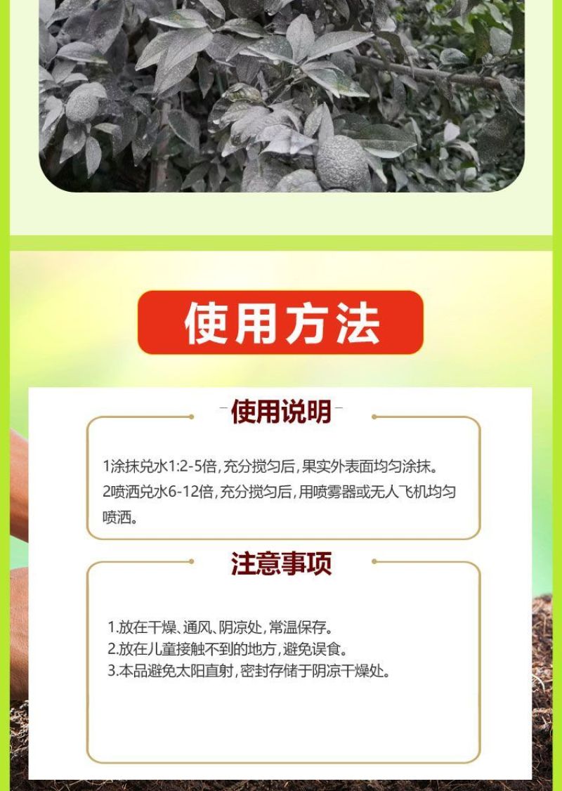 橘美柑橘防晒涂白剂预防太阳果补钙防病防虫害