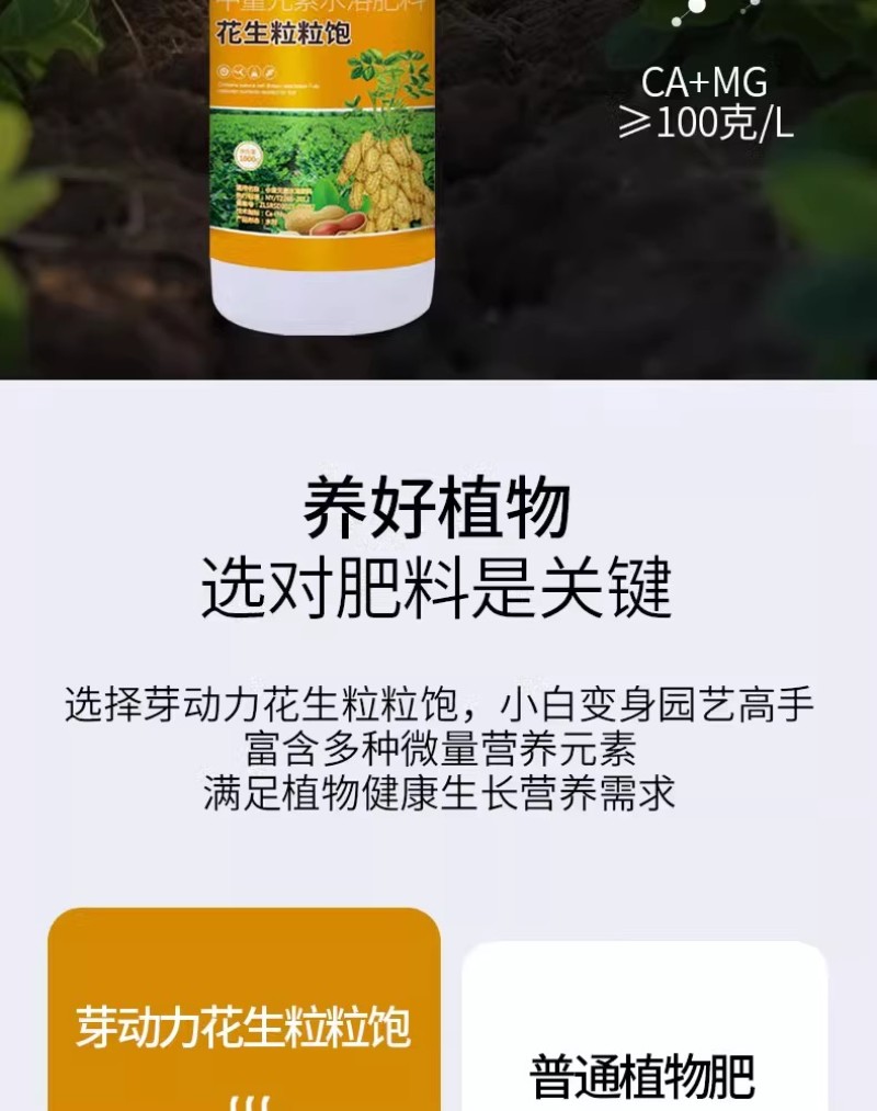 芽动力花生粒粒饱膨大壮棵壮苗籽粒饱满增产增收多胎多果专用
