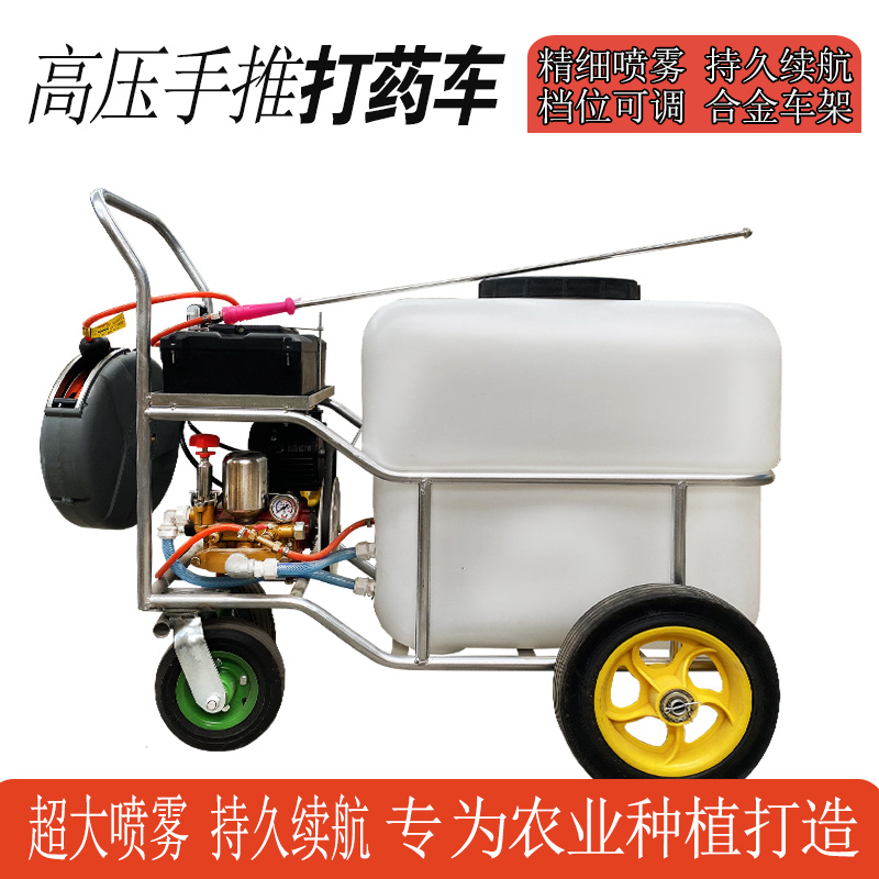 推车式喷雾器园林绿化农用轨道式喷洒机大棚杀虫消毒车电动打