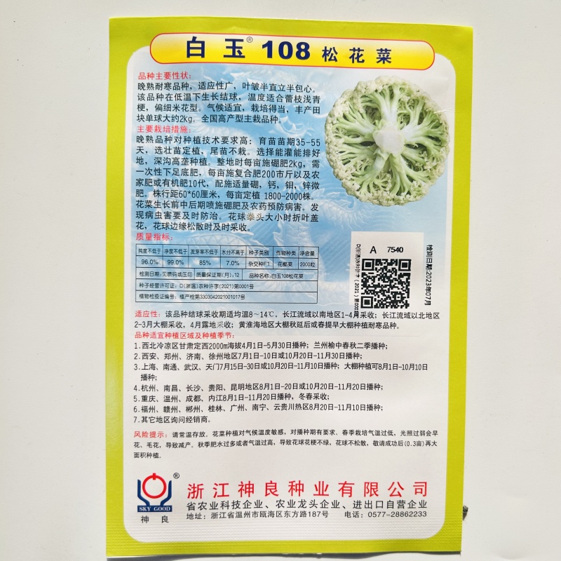 白玉88天108天松花菜种子青梗花菜耐寒108天菜花种子