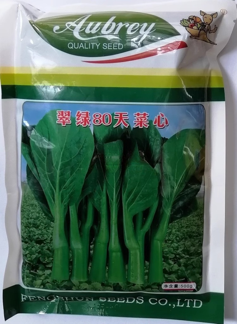 翠绿9号菜心种子中晚熟圆叶菜苔种籽叶片椭圆亮绿茎秆油绿
