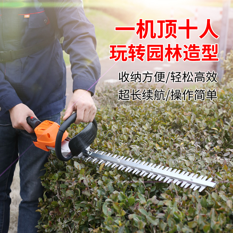 双刀无刷电动绿篱机园林绿化修剪机锂电池剪枝机三挡调速