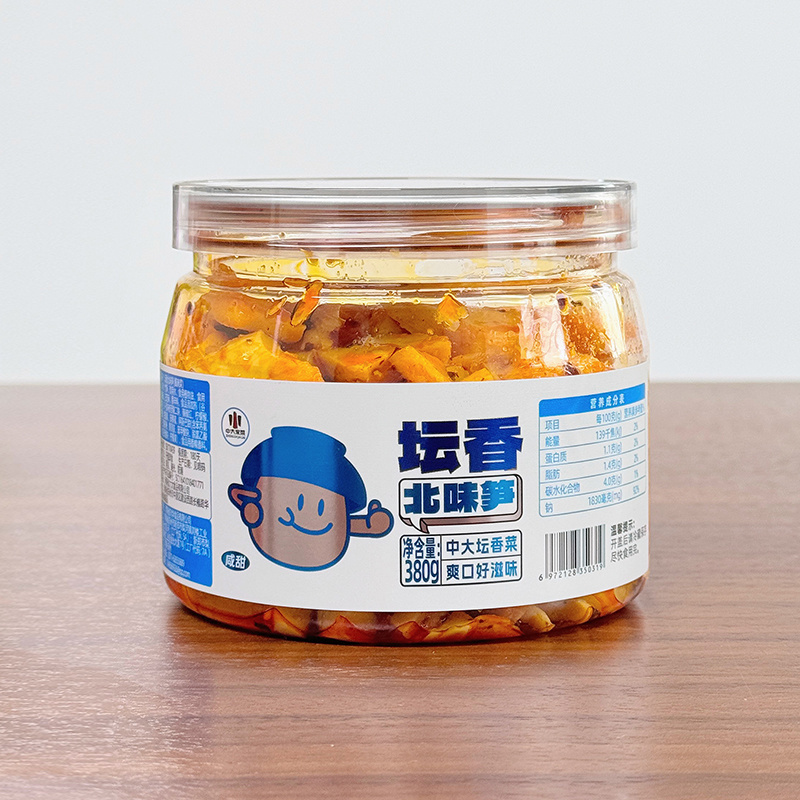 中大麻辣笋丁鲜嫩脆爽口380克瓶装开盖即食开味下饭菜
