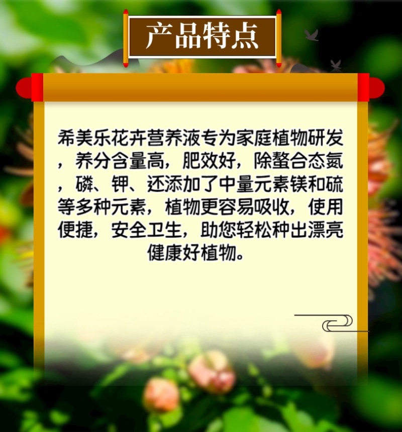 花卉营养液色泽艳丽营养丰富延长花期提高光合作用