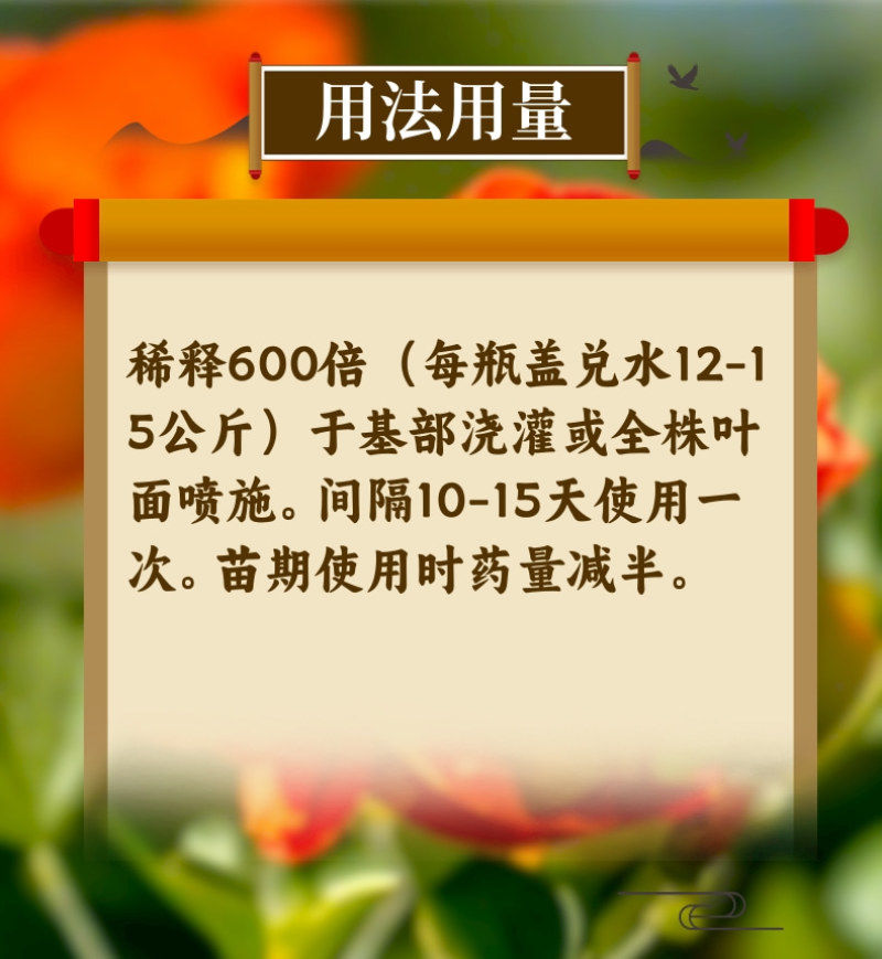 花卉叶面肥花色艳丽增强光合作用养分全面延长花期