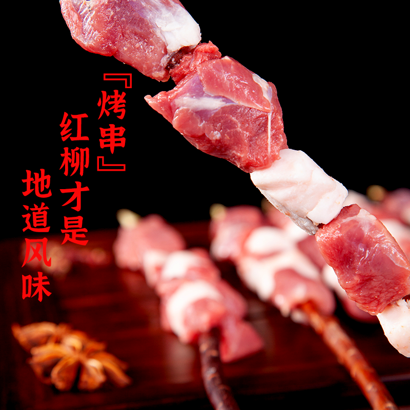 宁夏盐池红柳枝羊肉串大肉串烤串空气炸锅户外烧烤食材半成品