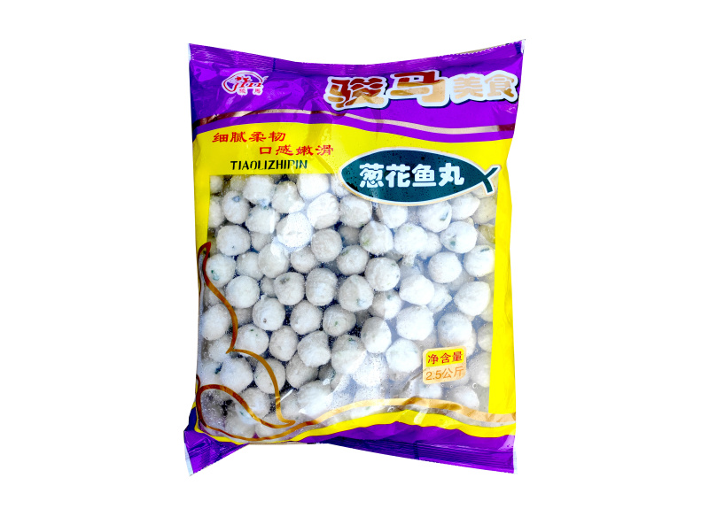 骏马葱花鱼丸麻辣烫关东煮火锅串串香丸子商用冷冻食材
