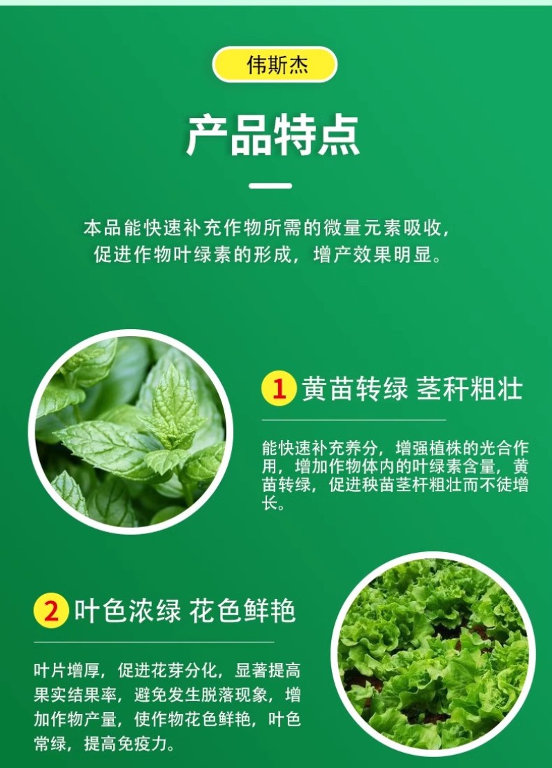 叶绿素控旺不徒长叶面肥快速吸收促花芽分化增花保果提质增产