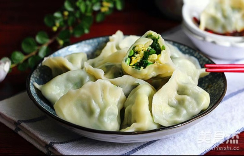 三全韭菜鸡蛋水饺早餐面食点心水饺冷冻半成品小吃商用