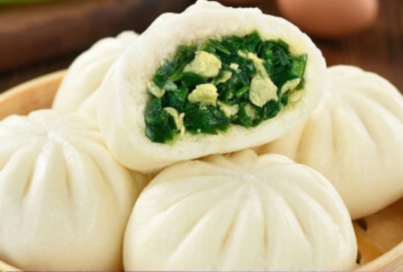 私坊斋韭菜鸡蛋包子80g清真早餐面食包子冷冻商用批发