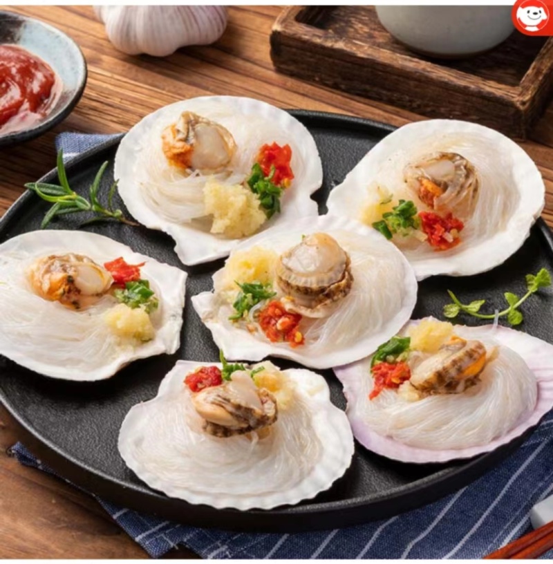蒜蓉粉丝扇贝烧烤小吃粉丝扇贝餐饮食材冷冻半成品商用