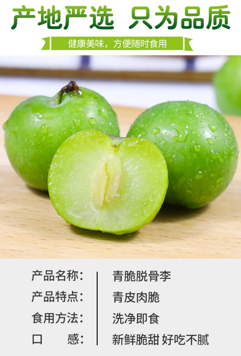 脱骨李一件代发四川青脆李空心青皮李子新鲜水果