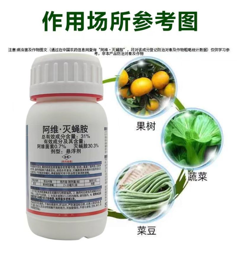31%阿维·灭蝇胺斑潜蝇蝇蛆鬼画符地图虫潜叶蝇农药杀虫剂