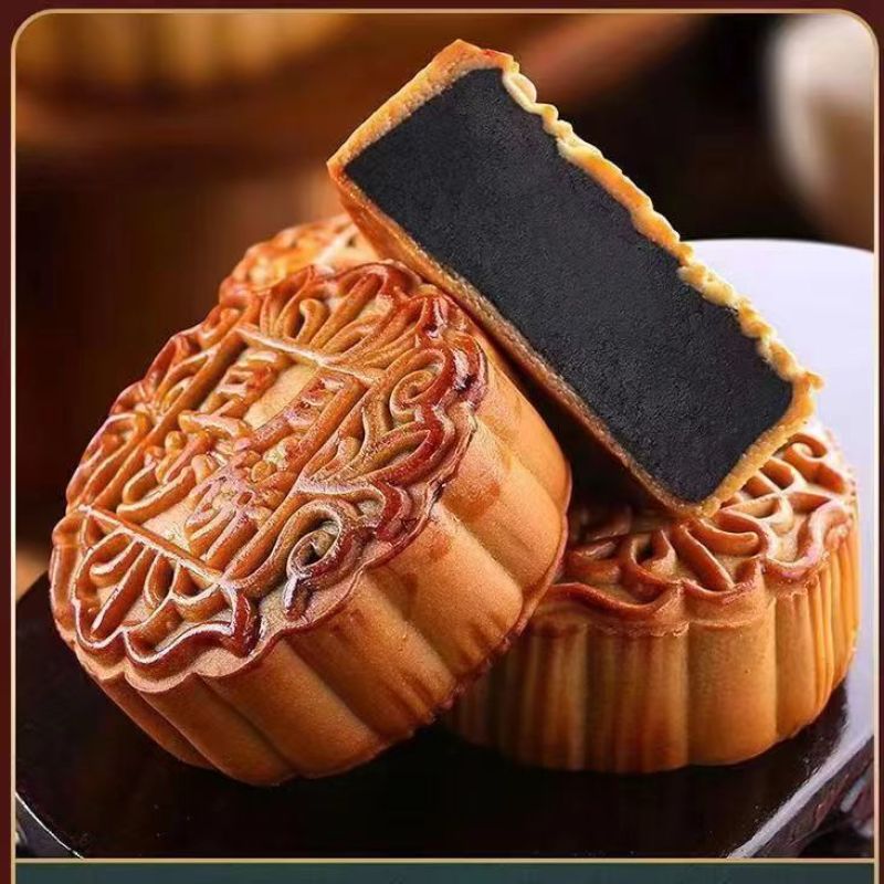 柴火黑豆沙月饼