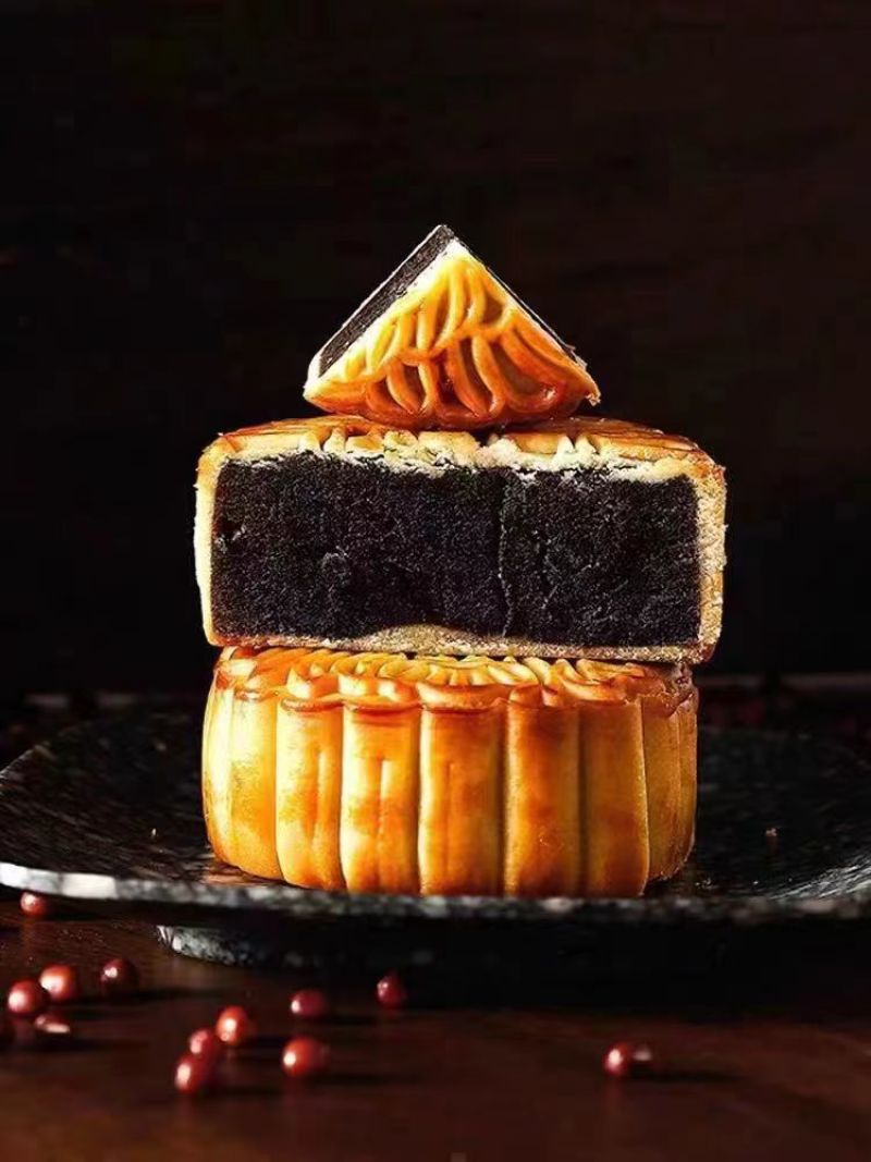 柴火黑豆沙月饼