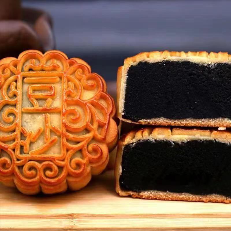 柴火黑豆沙月饼