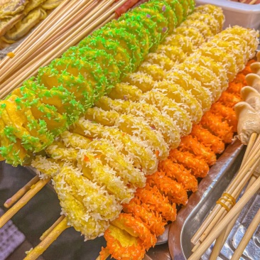 厨厨乐五彩薯塔烧烤油炸串串五彩薯塔食材冷冻半成品商用
