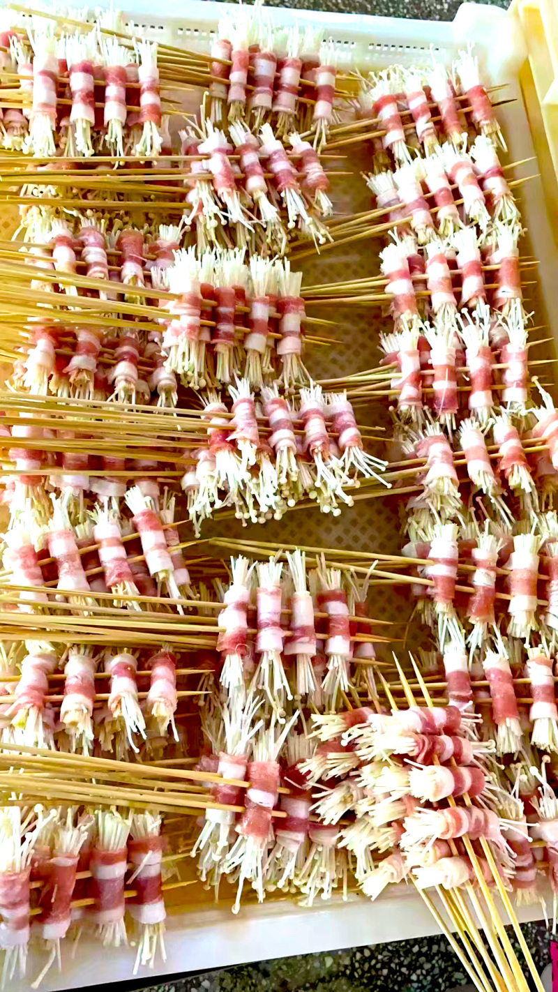 厨厨乐五花肉金针菇串烧烤油炸串串铁板食材冷冻半成品商用