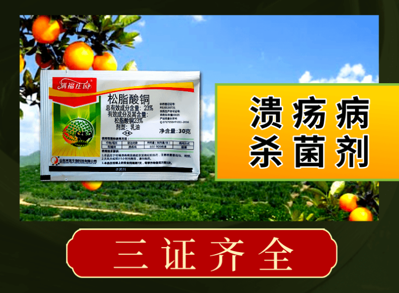 23%松脂酸铜绿乳有机铜溃疡病软腐病根腐病活性杀菌快