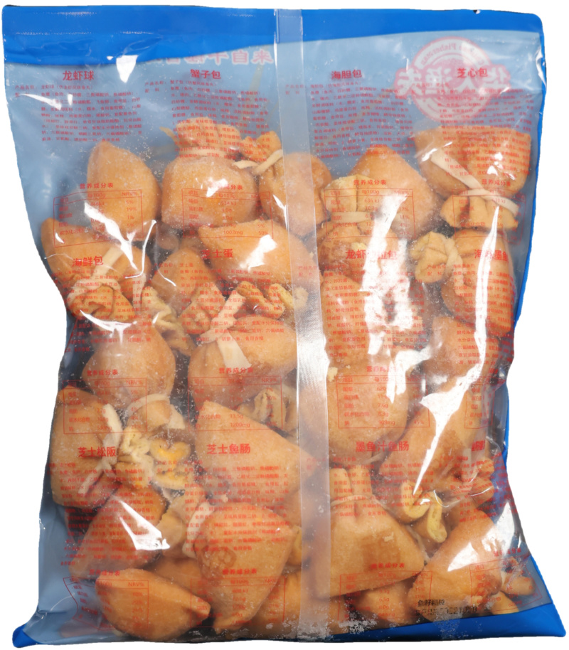 华人渔夫鱼籽福袋涮火锅丸子关东煮半成品商用配菜食材