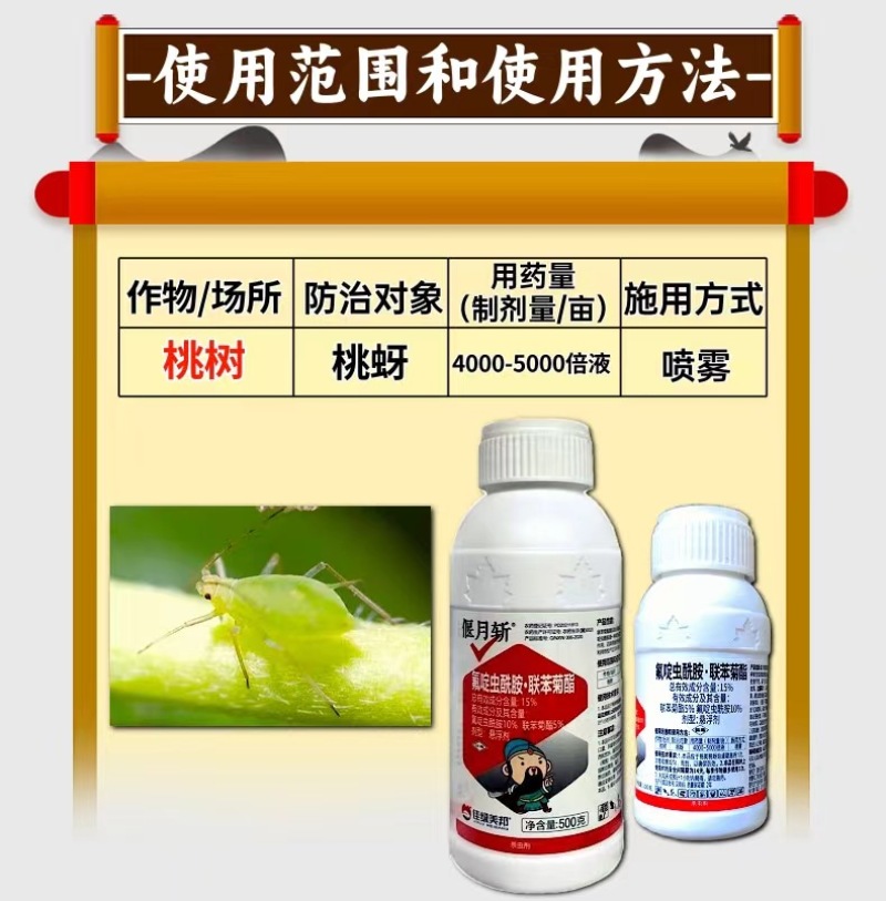 15%氟啶虫酰胺联苯菊酯蚜虫专用刺吸害虫飞虱粉虱杀虫剂
