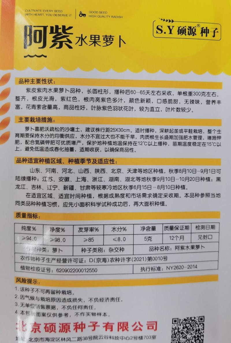 凤梨水果萝卜种子紫皮紫肉根皮光滑口感脆甜多汁无辣味