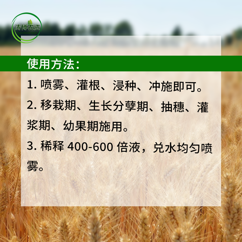 麦黄金叶面肥小麦增产增收专用肥粒粒饱满壮苗抗倒分蘖水溶肥